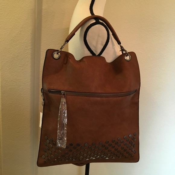 Final Sale New Cross Body / Foldable Hand Bag Brown Purse - Picture 4 of 5